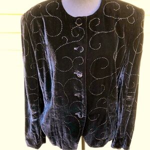 JNY Blk Velvet Evening Jacket Size 16